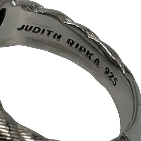 Judith Ripka Sterling Silver and Gold Tone CZ Pave Heart Ring Size 7 #21041 - Picture 8 of 10